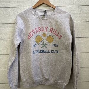 Beverly Hills Pickleball Club Crewneck Sweatshirt in Grey, Size Small